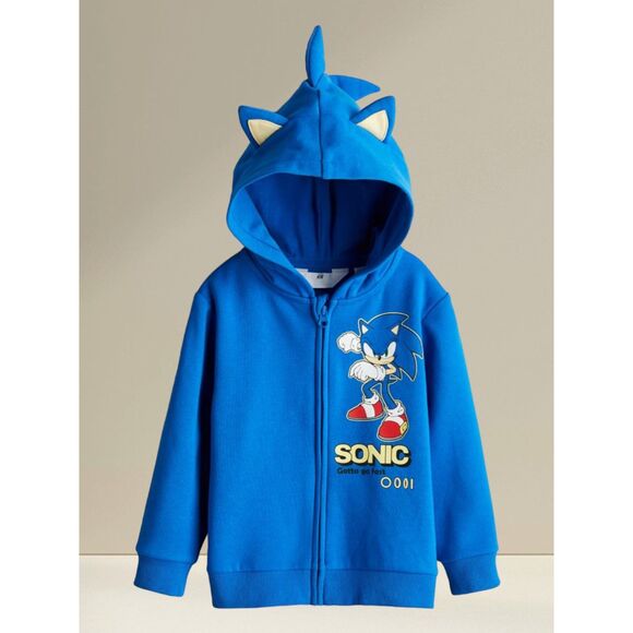 H&M Sonic the Hedgehog Sweatshirt Jacket - Multiple Sizes - Picture 1 of 3